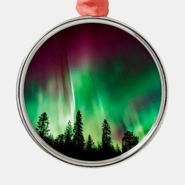 Aurora borealis norra ljus julgransprydnad metall (Framsidan)