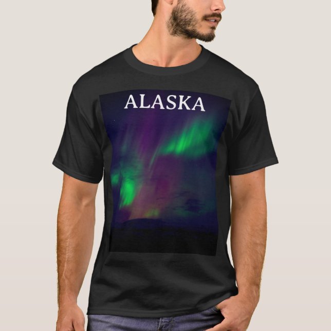 Aurora Borealis Norra ljus Norge Arktis T Shirt (Framsida)