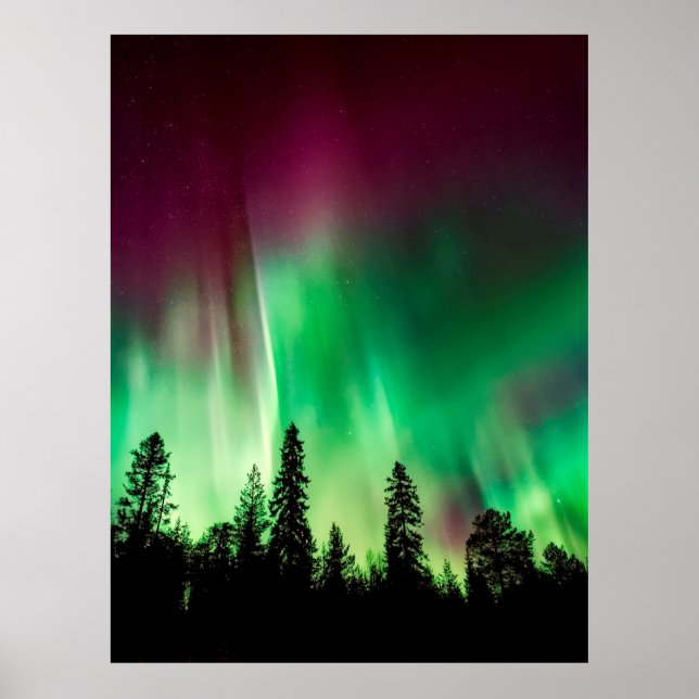 Aurora borealis norra ljus poster (Framsidan)