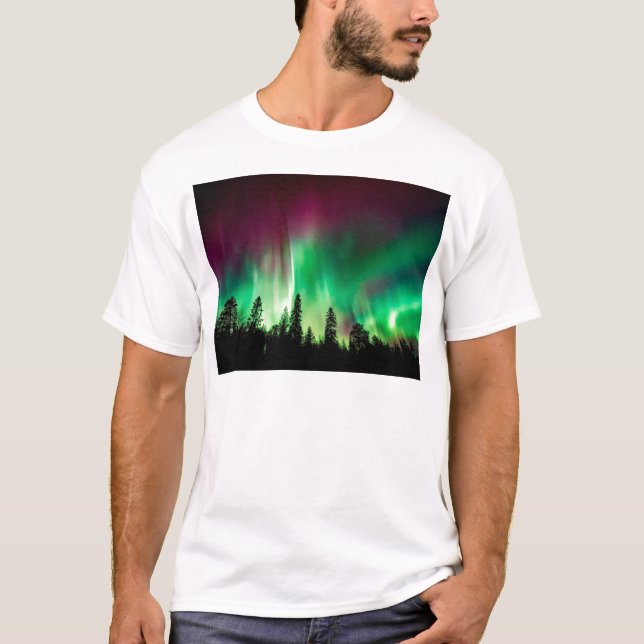 Aurora borealis norra ljus tee shirt (Framsida)