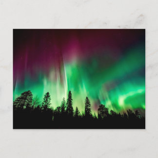 Aurora borealis norra ljus vykort