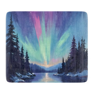 Aurora Borealis Norrsken Akvarell