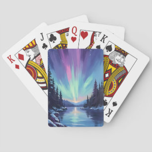 Aurora Borealis Norrsken Akvarell Casinokort