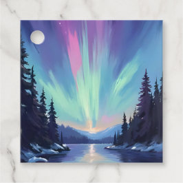Aurora Borealis | Norrsken Akvarell Gåvor Etiketter
