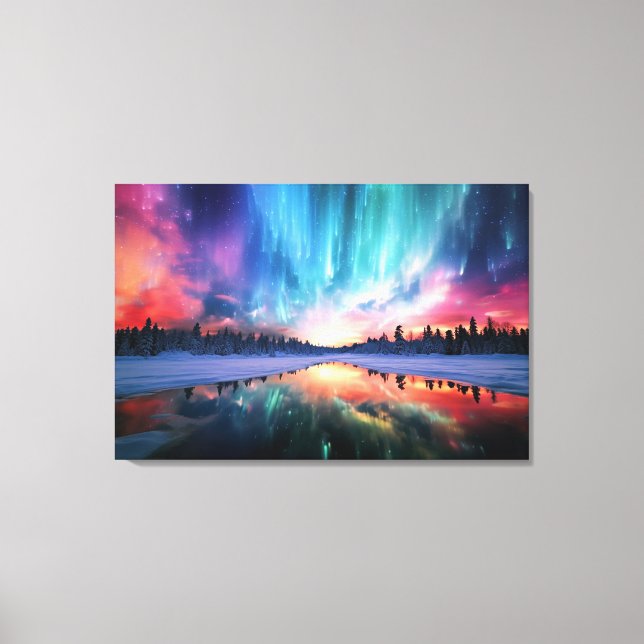 Aurora Borealis, Norrsken, Canvastryck (Framsida)