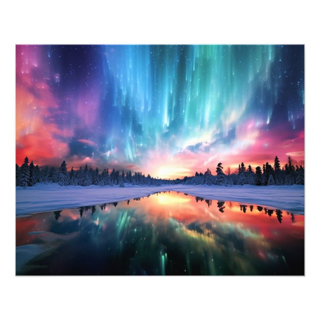 Aurora Borealis, Norrsken, Fototryck (Framsidan)