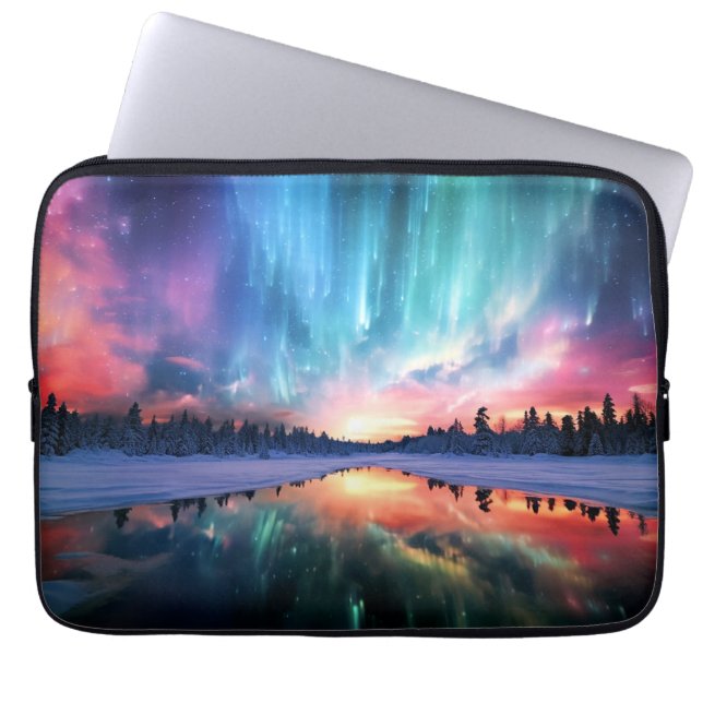 Aurora Borealis, Norrsken, Laptop Fodral (Framsidan)