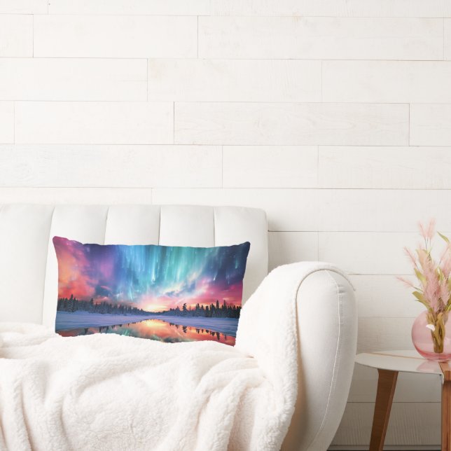 Aurora Borealis, Norrsken, Lumbarkudde (Soffa)