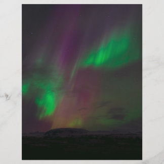 Aurora Borealis Norrsken Träd Natur Landskap
