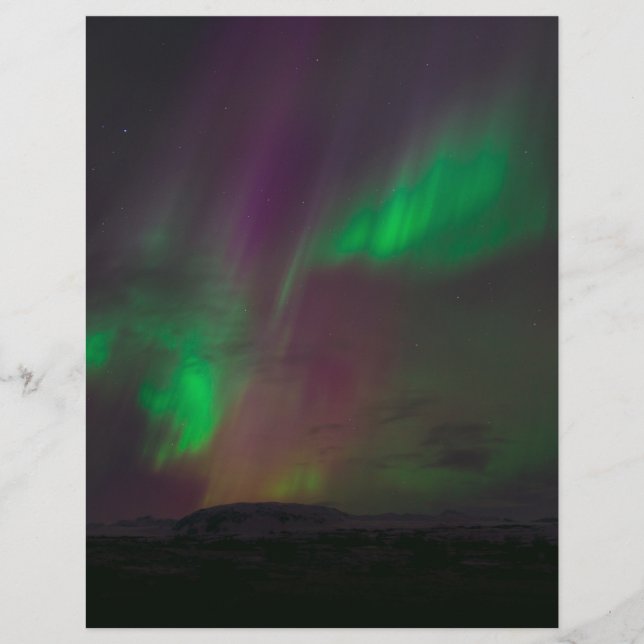 Aurora Borealis Norrsken Träd Natur Landskap (Framsida)