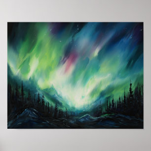 Aurora Borealis Northern Ljus Art Print Poster