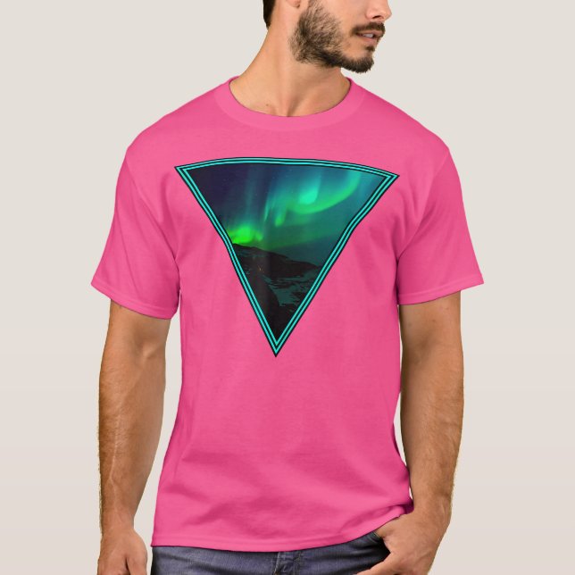 Aurora Borealis Northern Ljus Astronomy T Shirt (Framsida)
