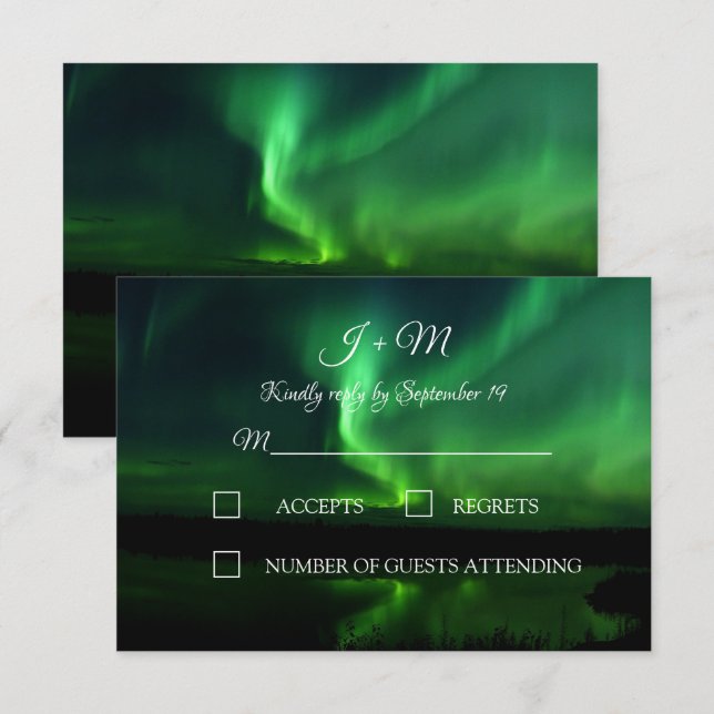 Aurora Borealis Northern Ljus Bröllop OSA (Fram/baksida)