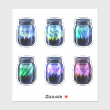 Aurora Borealis Northern Ljus Galaxy Burk Set Sti