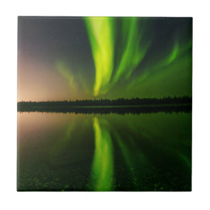 Aurora Borealis Northern ljus Norge  Kakelplatta