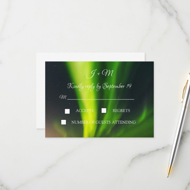 Aurora Borealis Northern Ljus Stars Modern OSA Kort (Fram/Back In Situ)