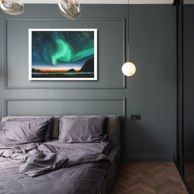 Aurora Borealis - Oljemålning Canvastryck (Skapare uppladdad)
