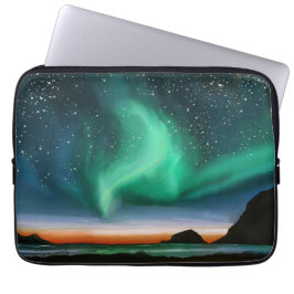 Aurora Borealis - Oljemålning Laptop Fodral