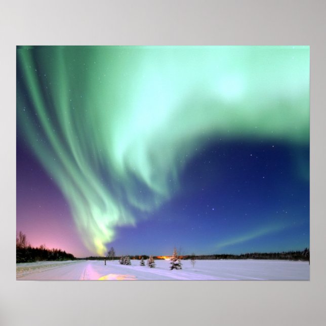 Aurora Borealis över Alaska Poster (Framsidan)