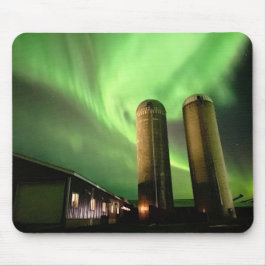 Aurora Borealis Över Alberta Farm Mouse Pad Musmatta