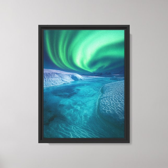 Aurora Borealis över Arktis Canvastryck (Framsida)