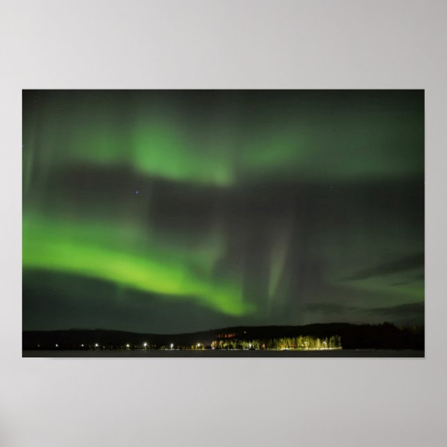 Aurora borealis på himlen poster (Framsidan)