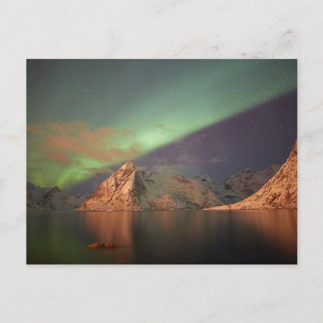 Aurora Borealis, Polariskt ljus Vykort (Framsida)