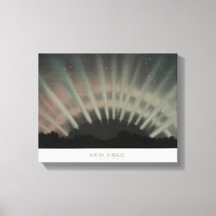 Aurora Borealis Print, Trouvelot, 1881, återställd Canvastryck
