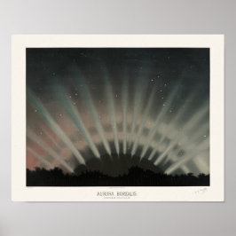 Aurora Borealis Print, Trouvelot, 1881, återställd Poster