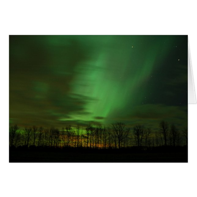 Aurora Borealis Real Northern Ljus Michigan Hälsningskort (Framsidan Horizontal)