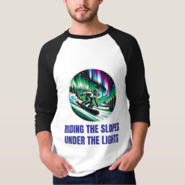 Aurora Borealis Snowboarding Äventyr under T Shirt