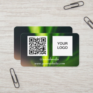 Aurora Borealis Social mediekod för QR-Grönt Visitkort