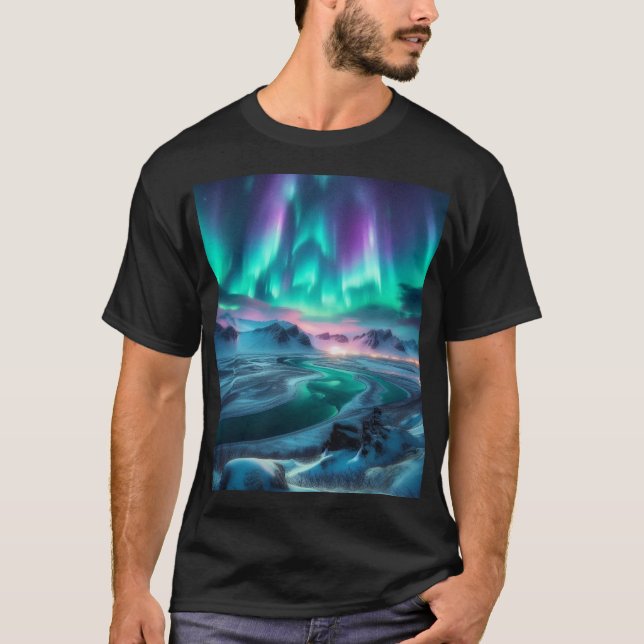 Aurora Borealis T Shirt (Framsida)