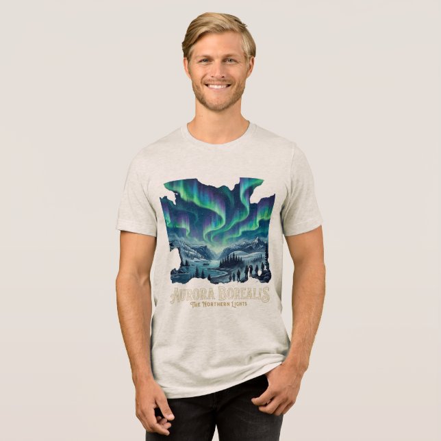Aurora Borealis T Shirt (Framsida Full)