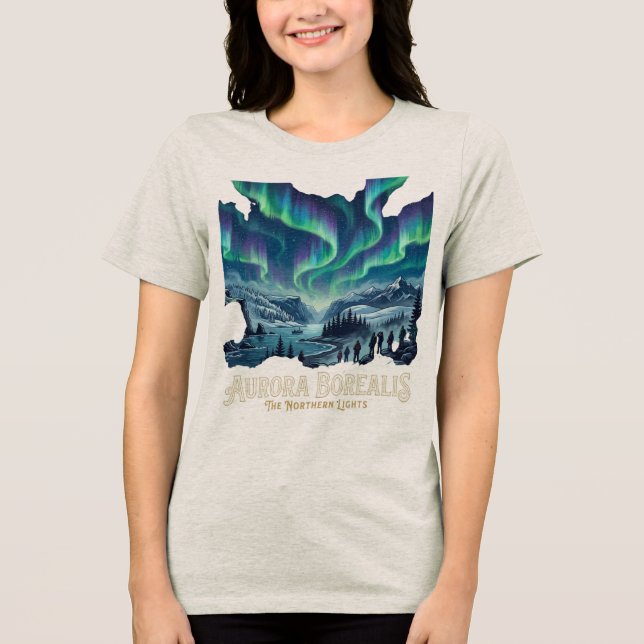 Aurora Borealis T Shirt (Framsida)