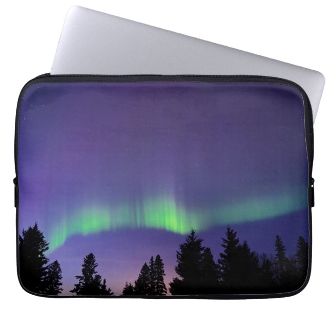 Aurora Borealis & Träd | Manitoba, Kanada Laptop Fodral (Framsidan)