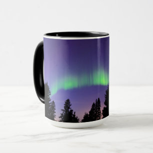Aurora Borealis & Träd Manitoba, Kanada Mugg