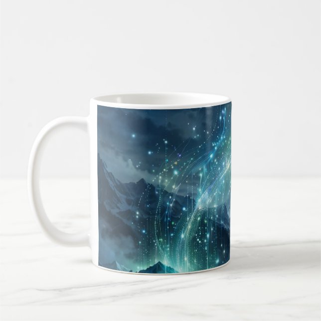 Aurora Code Cosmos Utforskning Konst Mugg (Vänster)