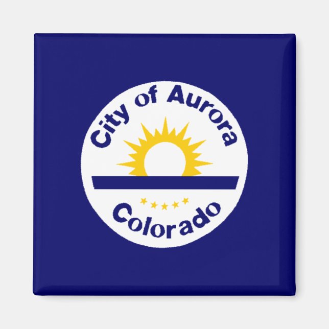 Aurora, Colorado Flagga Magnet (Framsidan)