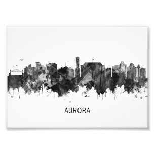 Aurora Colorado Skyline BW Fototryck