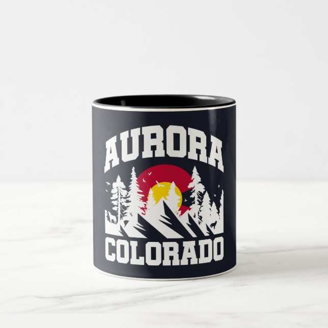 Aurora,Colorado Två-Tonad Mugg (Center)