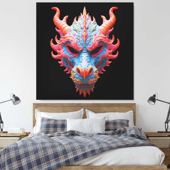 Aurora Dragon Mask Canvastryck (Insitu (sovrum))
