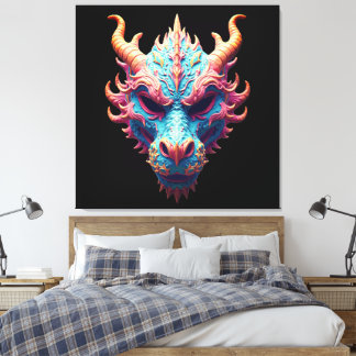 Aurora Dragon Mask Canvastryck