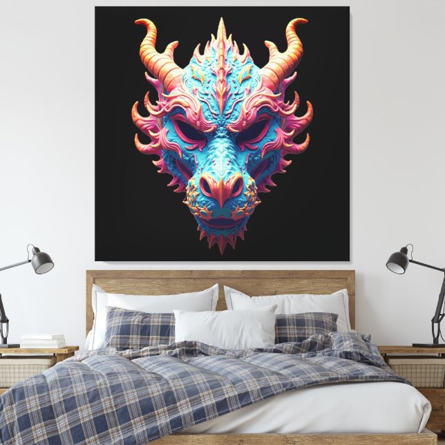 Aurora Dragon Mask Canvastryck (Insitu (sovrum))