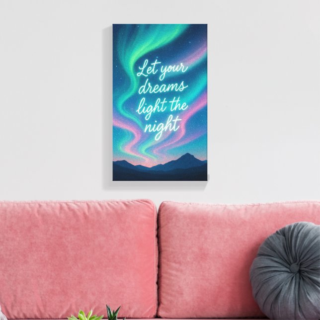 Aurora Dreams Wall Art | Norra Ljus Inspired Canvastryck (Insitu (Vardagsrum))