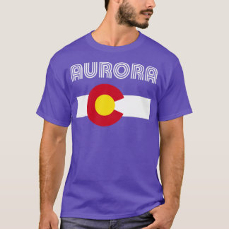 Aurora Flagga Colorado Retro Home Kärlek Family T Shirt