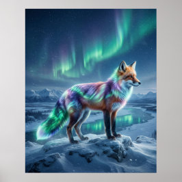 Aurora Fox Fryst Landskap Poster