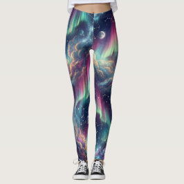 Aurora Galaxy Celestiala Drömlandskap Leggings