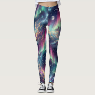 Aurora Galaxy Celestiala Drömlandskap Leggings