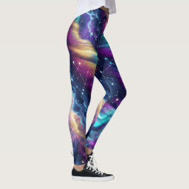 Aurora Galaxy Nebula Dröm Mönster Leggings